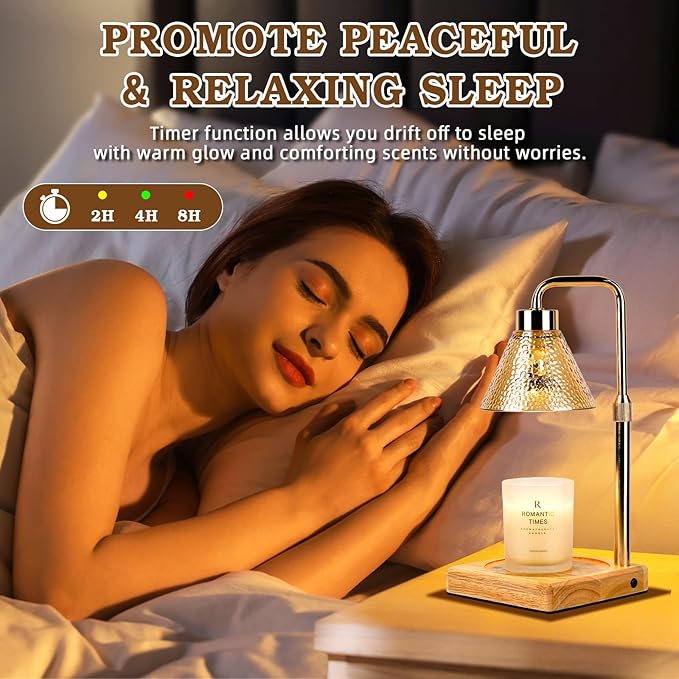 Modern Candle Warmer Lamp, Dimmable Candle Lamp Warmer with Timer, Birthday Gifts for Women Who Have Everything, for Mom, Adjustable Men's Candle Lamp, Cozy Living Room Bedroom Decor