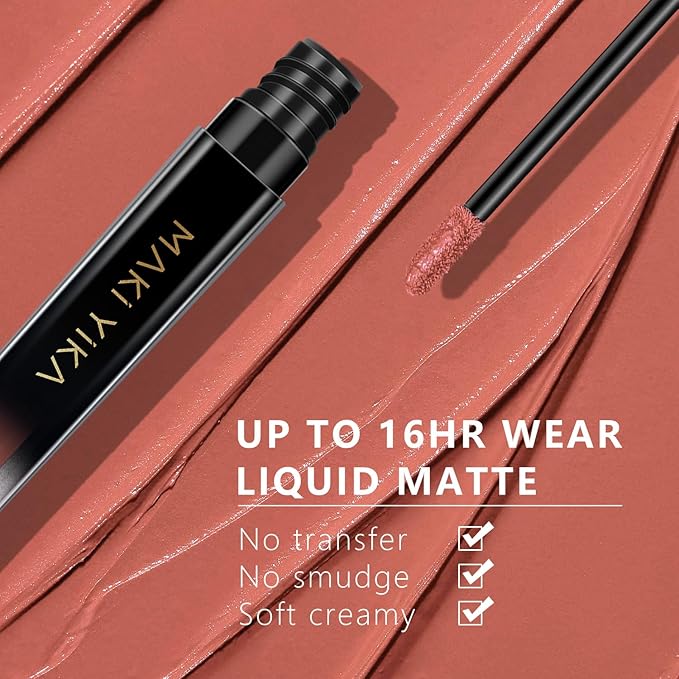 MAKI YIKA Pink Nude Lipstick for Women Color Stay Long Lasting Lipsticks, No Smudge Matte Liquid Lipstick Lip Color |Dusty Pink