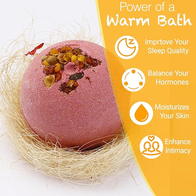Bath Bombs for Women Spa Gift Set with Silk Tree Flower Essential Oils Sea Salt Moisturizing Relaxing Birthday Gift for Her Bubble Bath Skincare Relaxation Aromatherapy Gifts 1 Pack