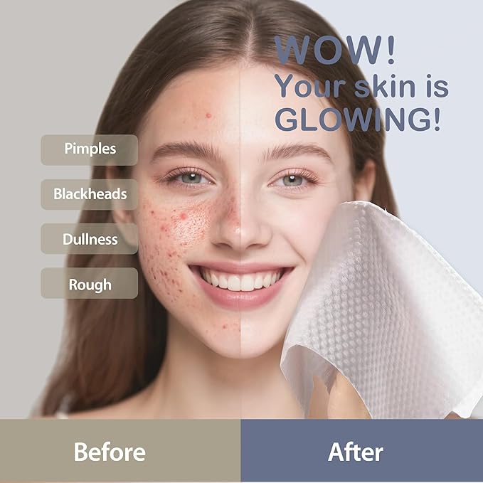 Ourmed Life Face Towels, 12"×12" Tear-Off Disposable Biodegradable Facial Towels for Sensitive Skin, Lint- free Face Wipes for Washing Face, Skincare and Makeup Removal, Dry Wipes, (120 Ct, 2 Pack)