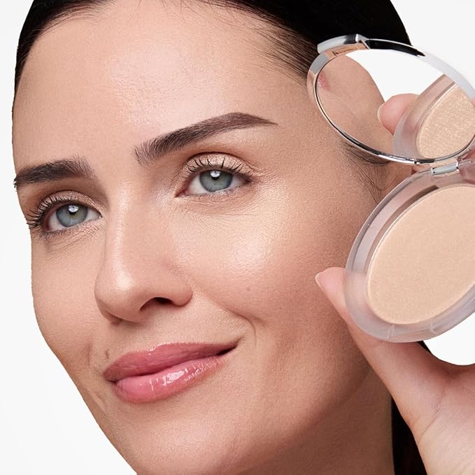 OFIR Pivot Powder | Multi-Use Glow Hydrating Highlight Blush Face Powder | Vegan Formula, Lightweight Buildable Texture | Crease-Free Compact Blush Highlighter | Gold Rush - Golden Champagne | 0.24 OZ