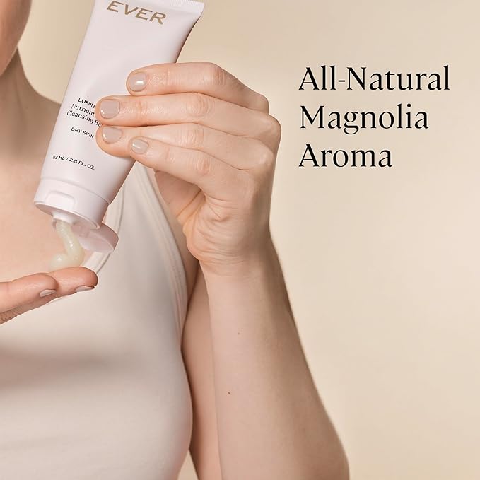 EVER Luminous Nutrient-Rich Cleansing Balm – Vitamin C & Sesame Oil Waterless Facial Cleanser to Remove Makeup, Dirt & Impurities – Nourishing Balm for Dry, Normal & Sensitive Skin, 2.8 fl oz