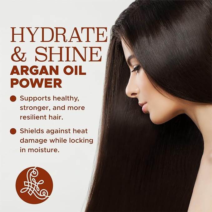 Luseta Argan Oil Shampoo and Conditioner Set Thickening for Thin & Dry Hair Smoothing & Nourishing Anti- Frizz for All Hair Types Sulfate Free for Men and Women 2 x16.9Fl Oz