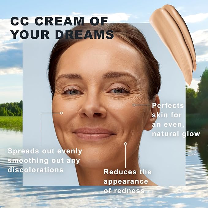 Lumene Color Correcting CC Cream - Lightweight Foundation - Medium Coverage - Redness Reducing Face Makeup for a Glowing Complexion - Vegan Formula + Suitable for All Skin Types - Tan (1 fl oz)