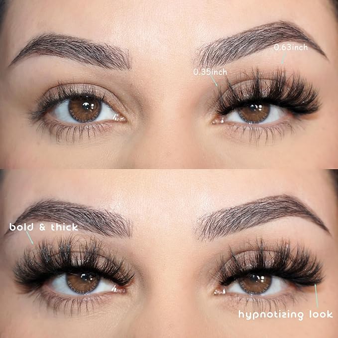 Wispy Lashes Fluffy Mink Eyelashes 16mm Natural Thick False Eye Lash Strips 10 Sets Medium Wispies Fake Strip Eyelash Wet Spikes Style Full Volume Cateye Spiky Lashes Manga Look