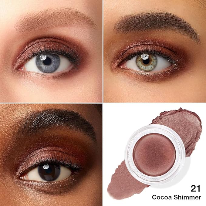 Cream Glitter Cocoa Shimmer Metallic Eyeshadow Palette Makeup, Natural Single Mini Instant Holographic Eyeshadow For Women, Sombras Crema Para Ojos, Talc, Paraben & Cruelty Free, 21