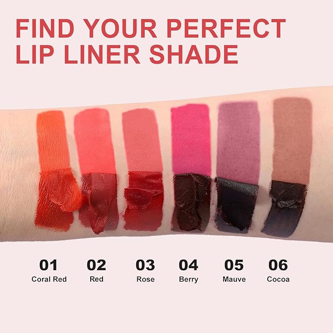 Lip Liner - Lip Stain Peel Off Moisturizing Long-Lasting & Waterproof Transfer Proof & Plumping, Non-Stick Cup Lip Liner Stain Tint For All Skin Types (Red, 1 PCS)