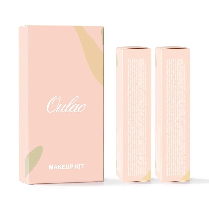 Oulac Beige Nude Satin Lipstick Set - Matte Lip Base, Full Coverage Lip Color, Satin Matte Finish, Cream Texture, Hydrating, Infused with Hyaluronic Acid, 4g*2 SG01+SG02