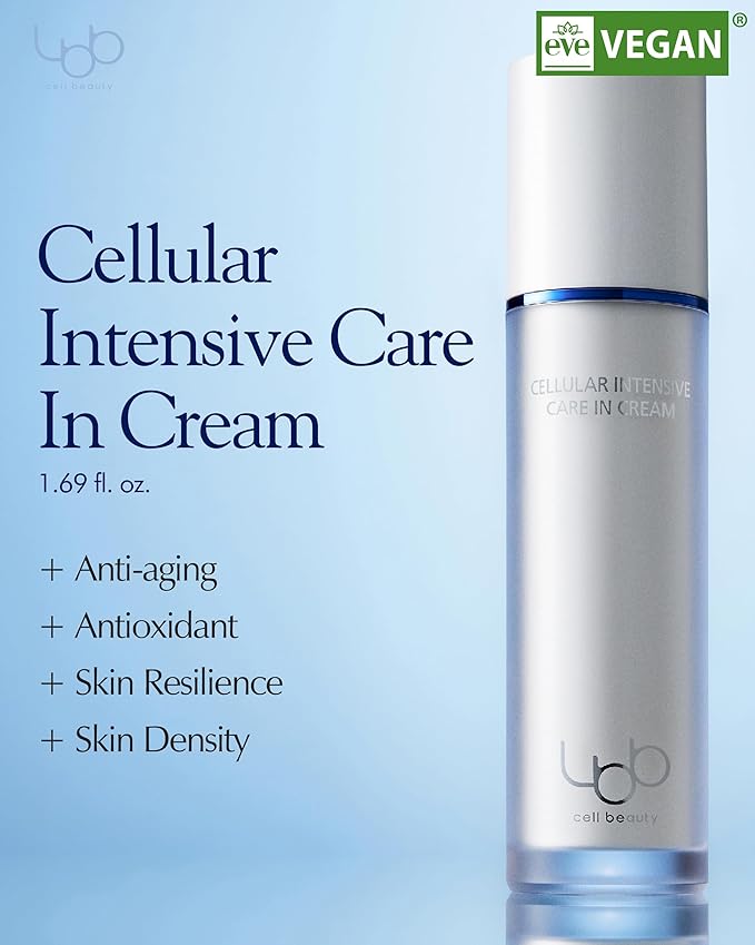 LBB Cellular Intensive Care In Cream - Vegan Antioxidant Face Moisturizer for Balanced and Youthful Skin - Improves Wrinkles, Elasticity - Tangerine Cellular Water, Plant Cell Extracts, 1.69 oz.