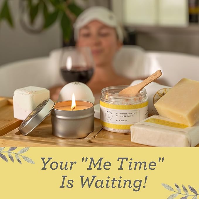 Lizush Luxury Citrus Spa Gift Basket - 15-Piece Handmade Self-Care Set for Relaxation, Perfect Gift for Women, Wife, Mom, or Best Friend - Handmade in the USA