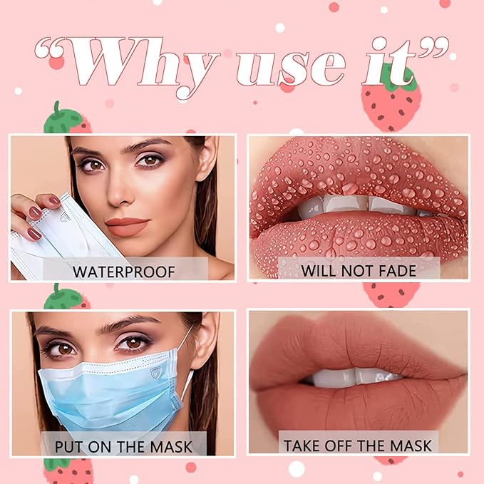 Sulily 3Pcs Dark Red Matte Lipstick Set,Red Matte Lipstick Long Lasting for Women,Velvet Air Moisture Smooth Crayon Lip Stain,24 Hours Wear Non-Stick Cup Not Fade Waterproof Lip Gloss Makeup