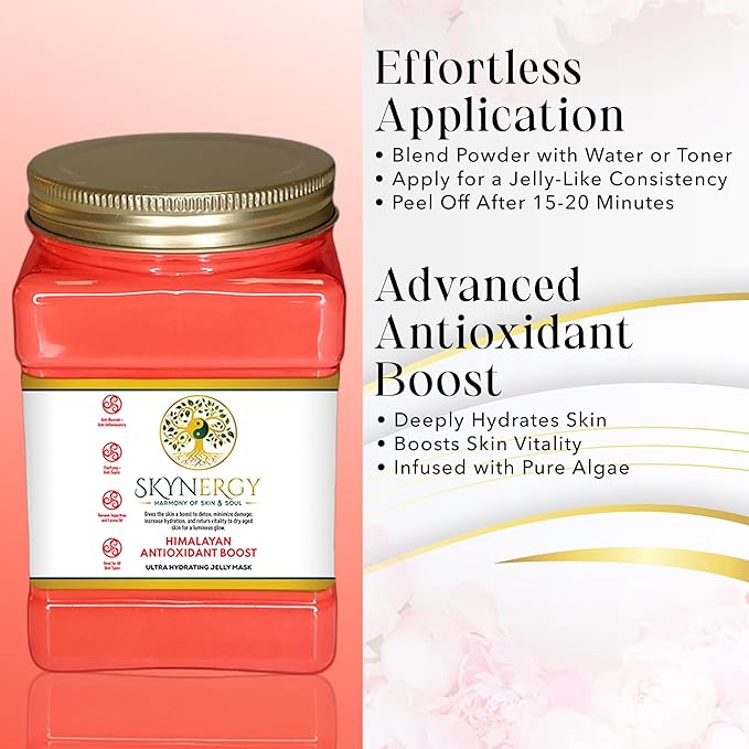 Himalayan Antioxidant Boost Jelly Mask -Professional Grade HydroGlo facials professional Peel Off Face Mask for Skin Hydration, Radiance, Reduced Fine Lines, and Pigmentation | 30 fl oz
