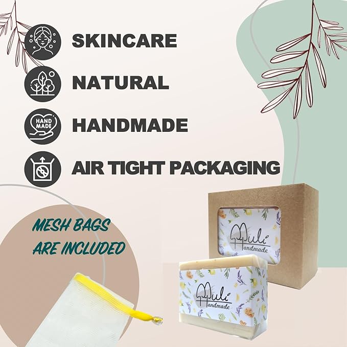 Natural Handemade Bar Soap for Men and Women with Essential oils, Scented Bar Soaps for Bath, Fragrance Regular Use Gift Set (Pack of 1) Calendula