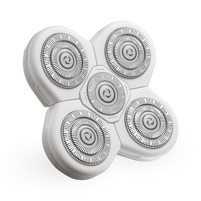 Freebird FlexSeries BodySmooth Rotary Blade Refill for Women - Gentle Shave for Sensitive Skin, 5 Contouring Heads, 50+ Shaves, Mess-Free Cleanup