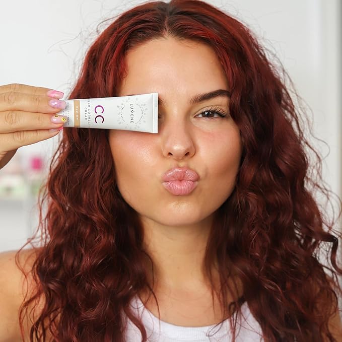 Lumene Color Correcting CC Cream - Lightweight Foundation - Medium Coverage - Redness Reducing Face Makeup for Glowing Complexion - Vegan Formula + Suitable for All Skin Types - Deep Rich (1 fl oz)