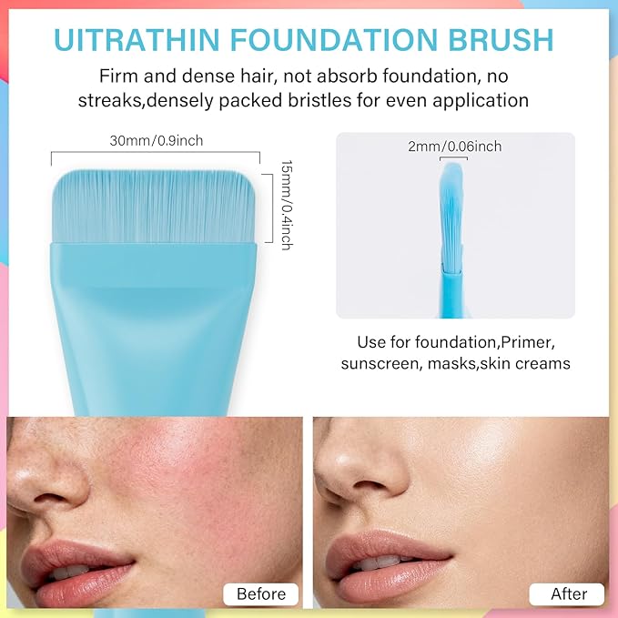 docolor Makeup Brushes 3PCS Foundation Powder Blush Brush Premium Face Makeup Brush For Applying & Blending powder, foundation, bronzer & blush with Liquid, Cream & Powder Cosmetic Vegan Cruelty-Free