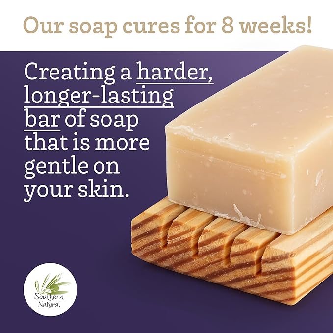 Southern Natural Goat Milk Soap Bar (Lavender 1 Pack) For Dry Sensitive Skin. Natural, Handmade Soap For Men, Women, Kids & Baby. Use On Face & Body