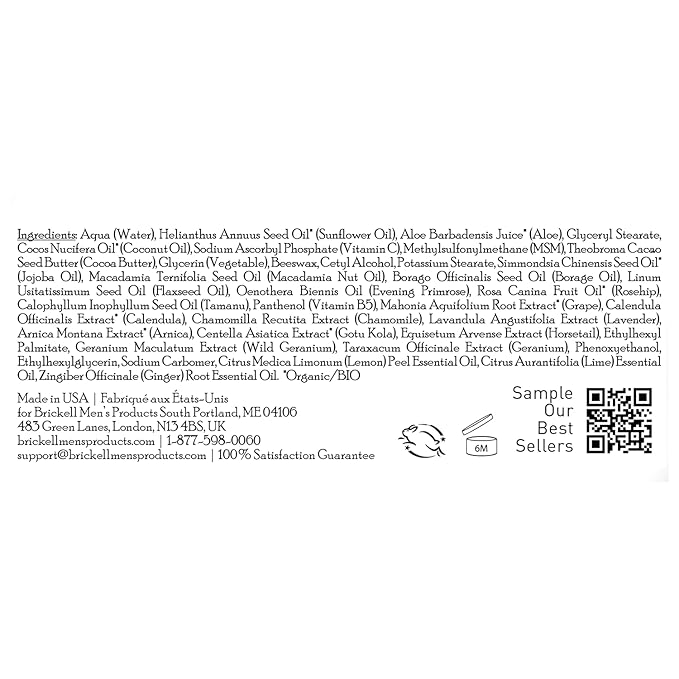 Brickell Men's Products Resurfacing Anti-Aging Face Cream For Men, Natural and Organic Face Moisturizer, Vitamin C Cream For Wrinkles, 2 Ounce, Scented