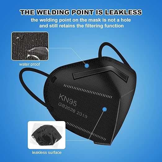 KN95 Face Masks 60 Pcs,5 Layers Cup Dust Mask,Filter Efficiency 95%, Suitable for Home Work Restaurants