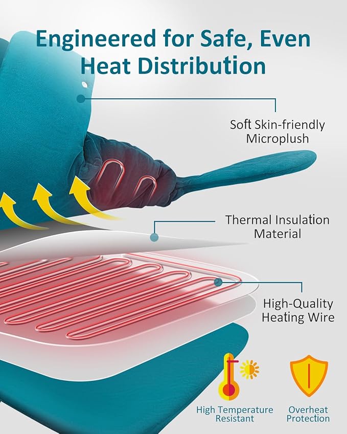 Heating Pad for Neck Shoulders Back Pain Relief, Electric Extra Large Heated Wrap for Full Body Relax, Dry/Moist Heat Pad, Christmas Birthday Gifts for Women Mom Grandma, Stocking Stuffers for Adults