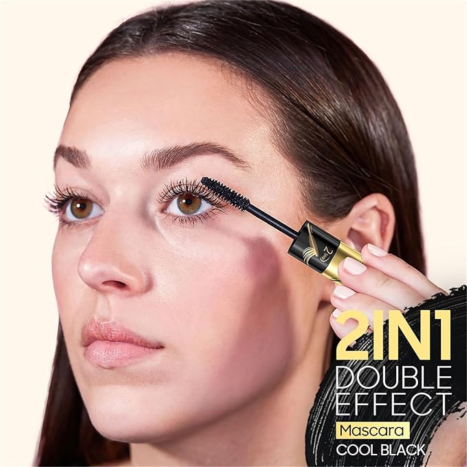 Tubing Mascara Instant Extensions, Black 2-1 Defining and Lengthening Mascara for Dramatic Lashes, Vegan & Cruelty | No Flaking and No Clumping (Pack of 1)