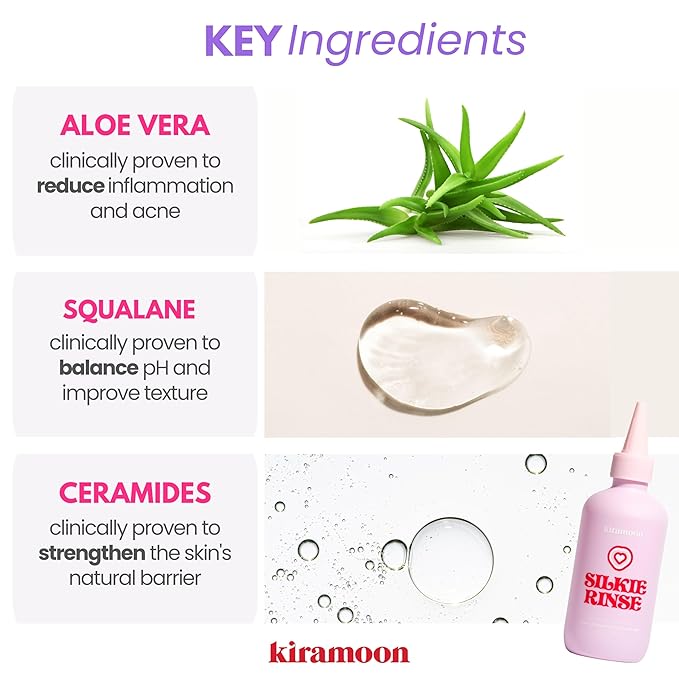 Kiramoon Face Wash Silkie Rinse Hydrating Gentle Face Cleanser for Dry or Sensitive Skin - Hydrating Makeup Remover & Face Wash w/Ceramides & Squalane
