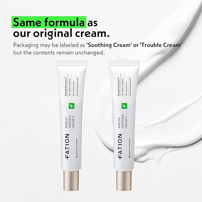 NOSCA9 Soothing Cream S - Soothing Barrier Cream with 5-Layer Ceramide Complex & Live Fresh Cica, For Sensitive & Irritated Skin, Korean Skincare (1.52 Fl Oz)