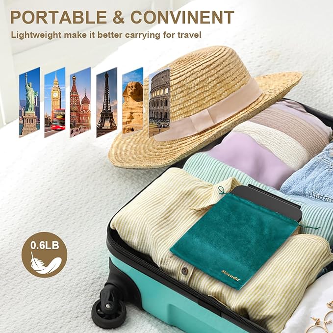 Mocado LED Foldable Travel Makeup Mirror - 5x7 inches 3 Colors Light Modes USB Rechargeable Touch Screen, Portable Tabletop Cosmetic Mirror for Travel, Cosmetic, Office (Black)