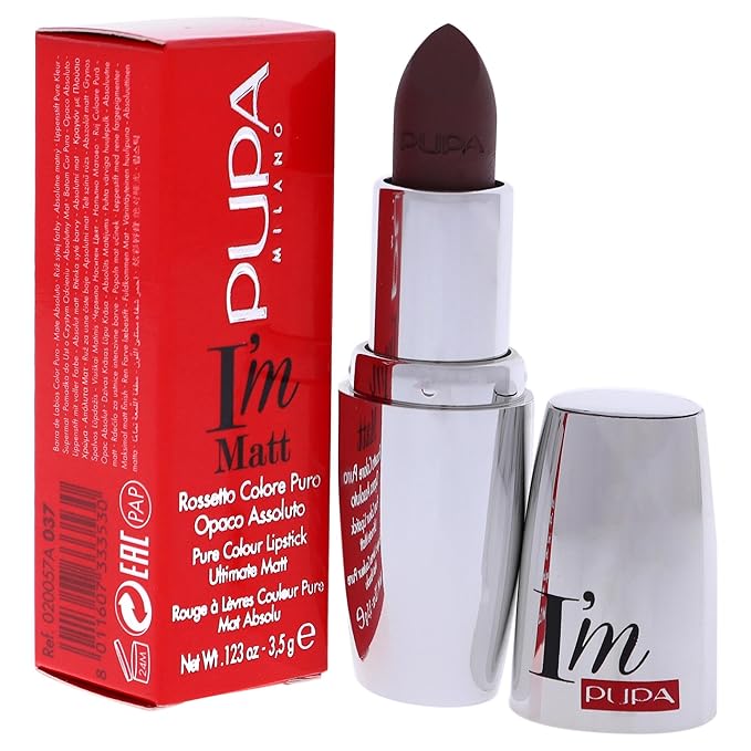Pupa Milano I Am Matte Pure Colour Lipstick - 037 Unexpected Mauve for Women - 0.123 oz Lipstick