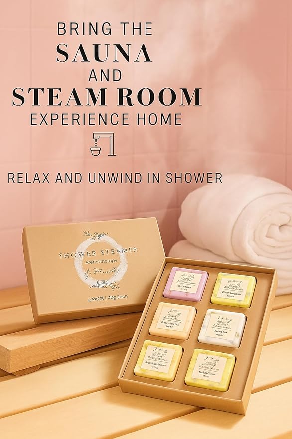 Premium Organic Shower Steamer- Shower Steamers Aromatherapy Essential Oil Infused, 6 Cubes Body Restore Shower Steamers Spa Gifts for Women, Shower Bomb