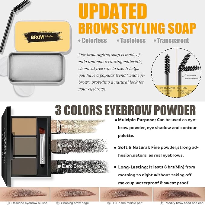 All in One Makeup Kit, Includes Naked Eyeshadow,Liquid Foundation,Lipstick Set,Mascara,Makeup Brush,Makeup Sponge,Eyebrow Powder,Eyebrow Soap,Eyeliner Stamp,Primer,Contour Stick,Makeup Bag