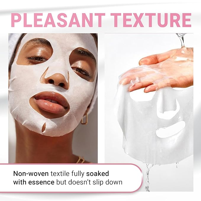 24 Pack of Collagen Face Mask with Ceramides - Rejuvenating Facial Sheet Mask, Fine Lines & Reduce Wrinkles - Face Masks Skincare Moisturizing Collagen Mask for All Skin Types