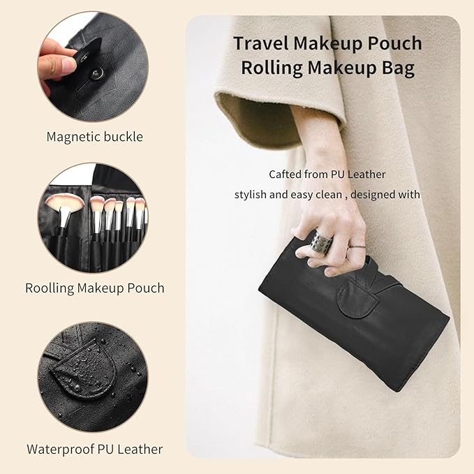 28PCS Makeup Brushes Set, Quality Make Up Brushes,Professional Makeup Brushes Set, Beginner Starter Set,Soft Bristles,Lots of Brushes with Blenders Masks Spatula,Travel-Friendly Case, Women Gift,Black