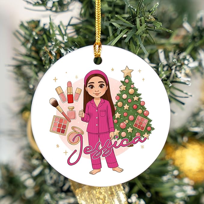 Personalized Makeup Tools Christmas Ornament 2025, Makeup Box Christmas Ornament Gift for Makeup Artist, Christmas Tree Decor for Makeup Shop, Gift for New Makeup Coworkers (Makeup 4)