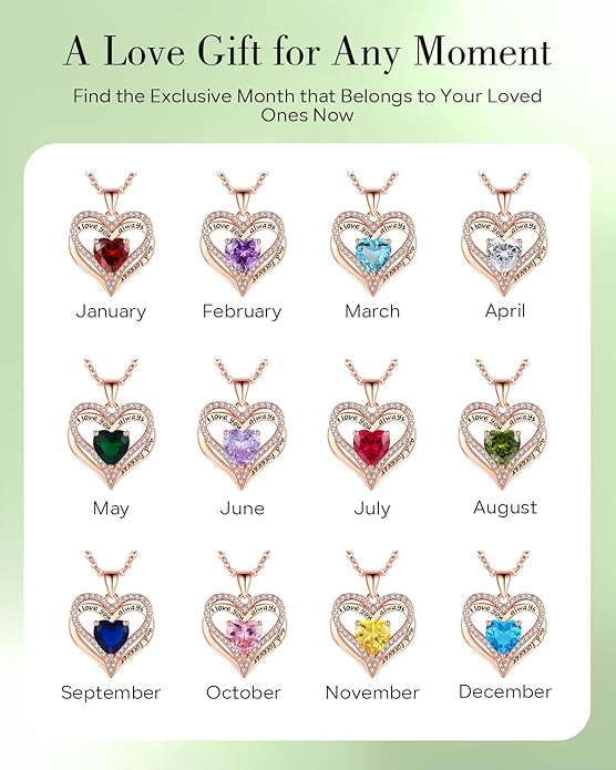 S925 Sterling Silver Necklace for Women, Wife Jewelry Rose Gold, Mom Birthday Valentines Mothers Day Gifts, Girlfriend Necklaces, Daughter Heart Jewel, Anniversary for Her