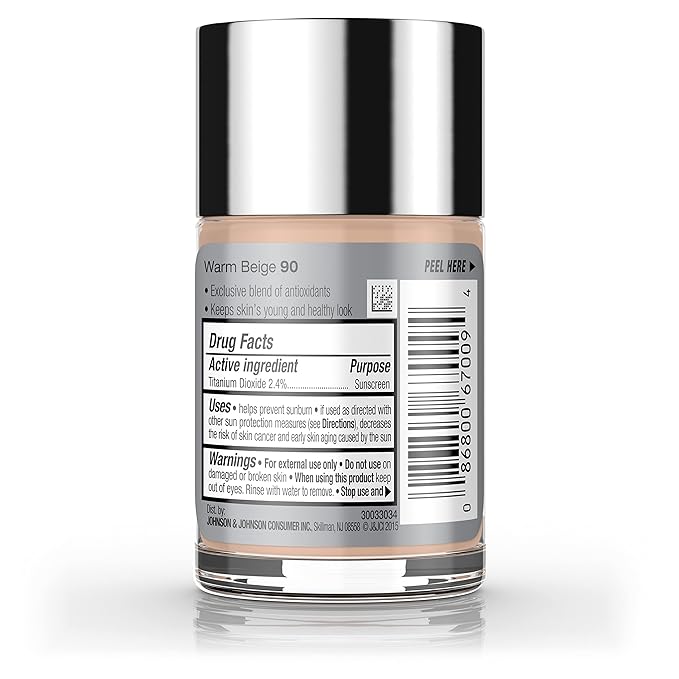 Neutrogena Healthy Skin Liquid Makeup Foundation, Broad Spectrum SPF 20 Sunscreen, Lightweight & Flawless Coverage Foundation with Antioxidant Vitamin E & Feverfew, 90 Warm Beige, 1 fl. oz