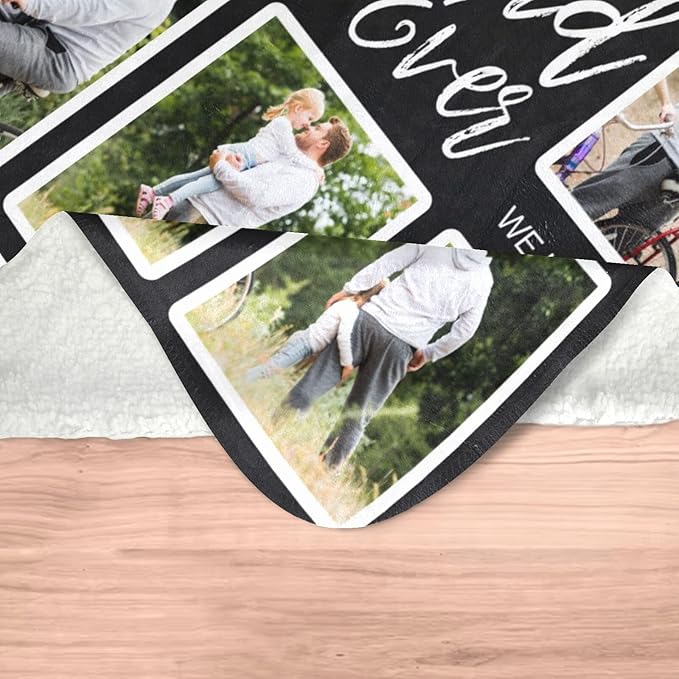 Gifts for Dad Custom Blankets with Photo, Personalized Photo Blankets Fathers Day Personalized Gifts for Dad from Daughter Son Customized Blanket with Picture