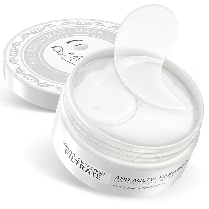 Snail Under Eye Patches - 60 PCS for Puffy Eyes, Dark Circles, Bags & Wrinkles with Hydrolyzed Collagen, Hyaluronic Acid & Argireline