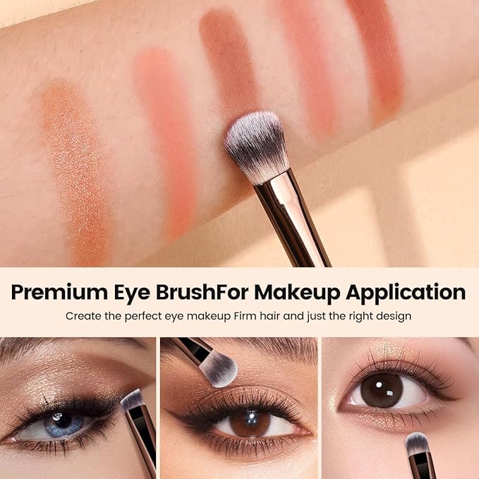 MAANGE 7 PCS Foundation Makeup Brush Set With Bag, Make up Brushes, Eyeshadow Concealer Brush, Double-ended Foundation Contour Powder Blush, Professional Face brush Set Tools For Liquid,Cream(Apricot)