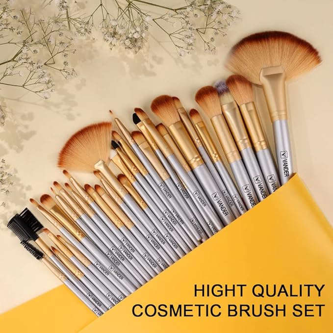 Make up Brushes, VANDER Professional 32pcs Makeup Brush Set, Makeup Brushes Set Foundation Blending Cosmetic Brush Set Kit,Champagne