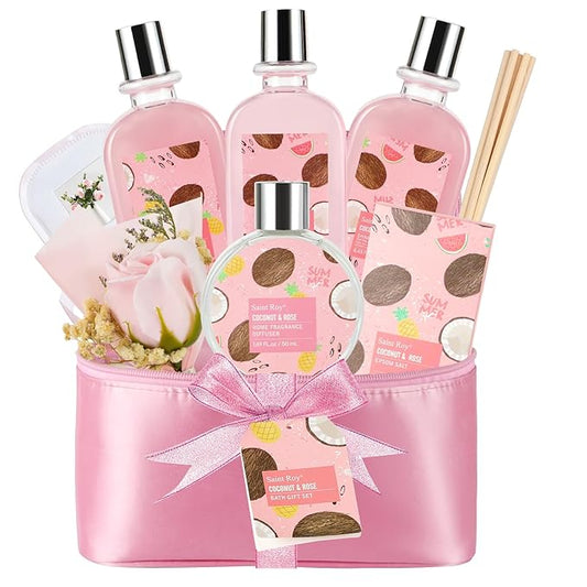 Valentines Day Gifts for Her Spa Basket Bath Gift Basket, Teen Girl Gifts Gift Baskets for Women, Spa Gifts for Women Relax Bath Spa Gifts Self Care Gifts Travel Bag Home Spa Kit