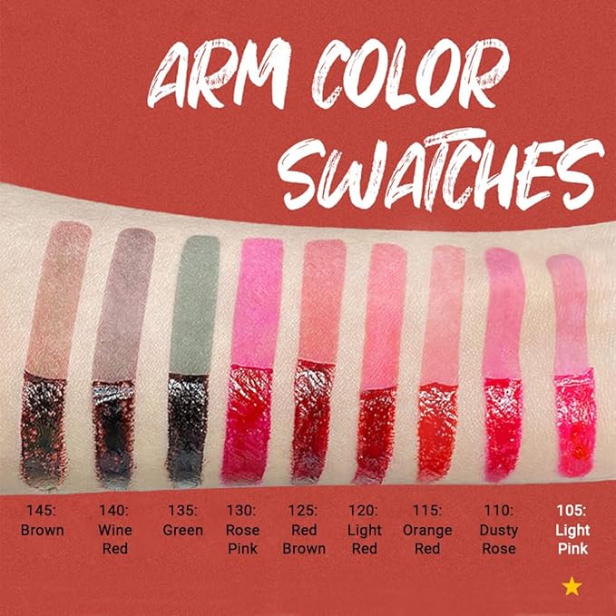 evpct Lip Tains Peel off, Peel off Lip Liner Tattoo Lip Stain Tint Gloss Marker Makeup, Long Lasting Waterproof 24 Hours Matte Finish Transfer-proof Pigmented Color Stay Lipsticks, 105 Light Pink