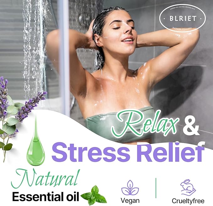 Shower Steamers Aromatherapy BLRIET 8 Pack Gifts for Women, Birthday Christmas White Elephant Gifts Stocking Stuffers for Adults Her Mom Him Home Spa Gym Natural Essential Oil Self Care Relaxation