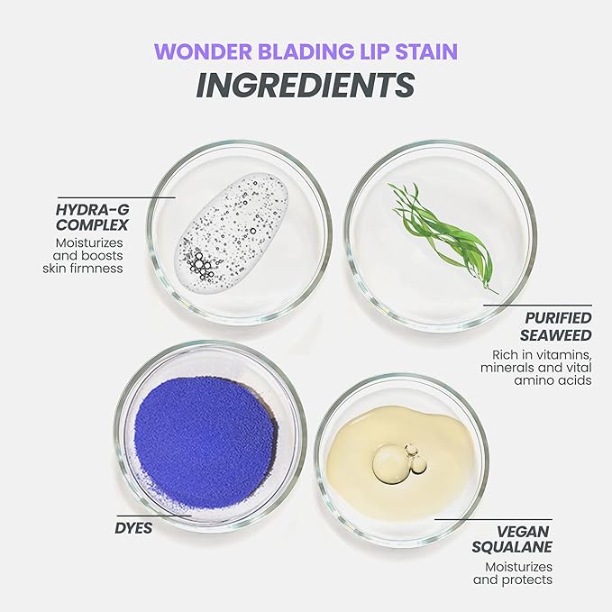Wonderskin Wonder Blading All Day Lip Stain Peel Off and Reveal Kit - Long Lasting, Waterproof Brown Lip Tint, Transfer Proof Natural Makeup Stain Kit (Hush)