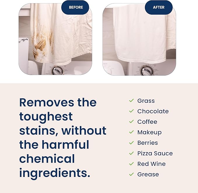 Truly Free Laundry Wash Detergent for Sensitive Skin, Gentle & Safe for Baby Clothes | Plant-Based, Natural Ingredients | Unscented | Include 1 Refillable Bottle (50 Loads)