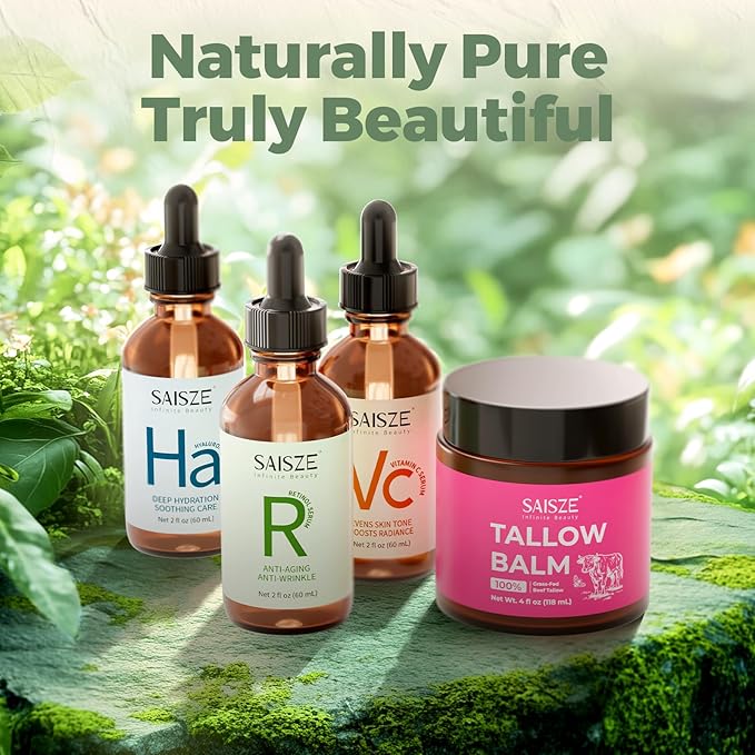 Beef Tallow for Skin, Tallow and Honey Balm, 100% Grass Fed Beef Natural Moisturizer for Face, Dry Skin, 4oz