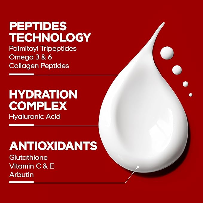 Maison Rouge Brightening Face Serum by Codeage - Glutathione Serum, Vitamin C, E, Hyaluronic Acid, Collagen - Radiance Enhancing - Parabens and Sulfates-Free - Refillable - All Skin Types - 1.7 fl oz