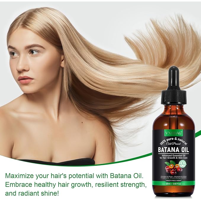 Batana Oil - Pure & Natural Hair Growth Oil from Honduras, Eliminates Split Ends, Enhances Radiance for All Hair & Skin Types, 4.04 fl oz (pack of 2)
