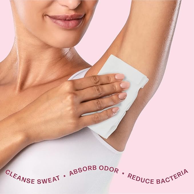Deodorant Wipes - A Fresh Start When You’re On the Go - Aluminum, Paraben, and Sulfate Free - Rose Scent - 50 Individually Wrapped Wipes