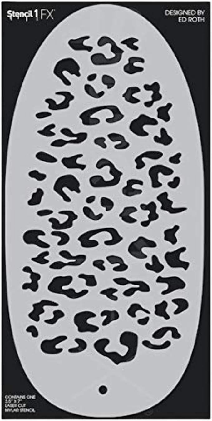 Stencil1FX - Leopard Spots Eye Makeup Stencil for Costumes, Dress Up, Halloween, Cosplay, Arts, Face Painting